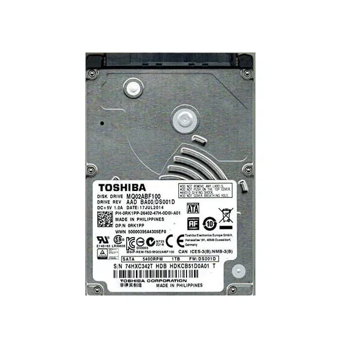 MQ02ABF100 - Toshiba 1TB 5400RPM SATA 6Gb/s 2.5-in Hard Drive