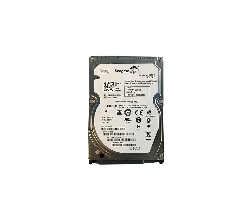 N633N - Dell 250GB 5400RPM SATA 3Gb/s 2.5-in Hard Drive