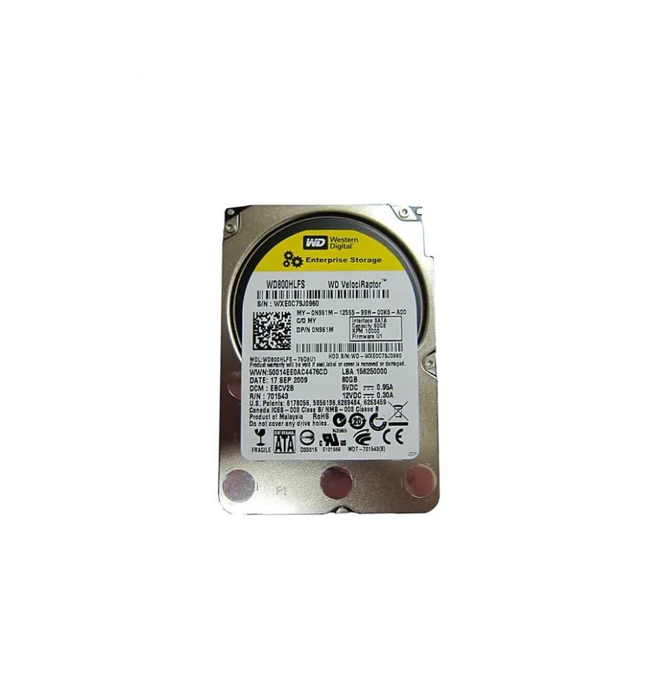 N961M - Dell 80GB 10000RPM SATA 3Gb/s 2.5-in Hard Drive