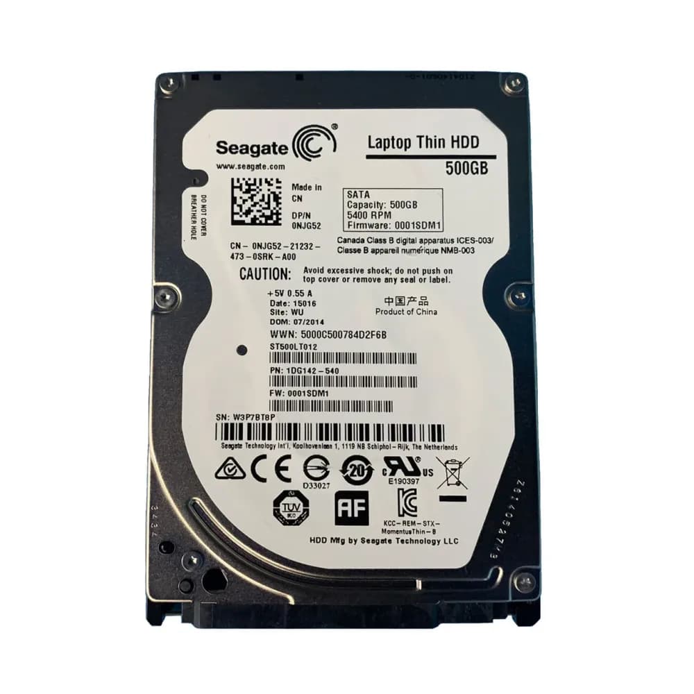 NJG52 - Dell 500GB 5400RPM SATA 3Gb/s 2.5-in Hard Drive