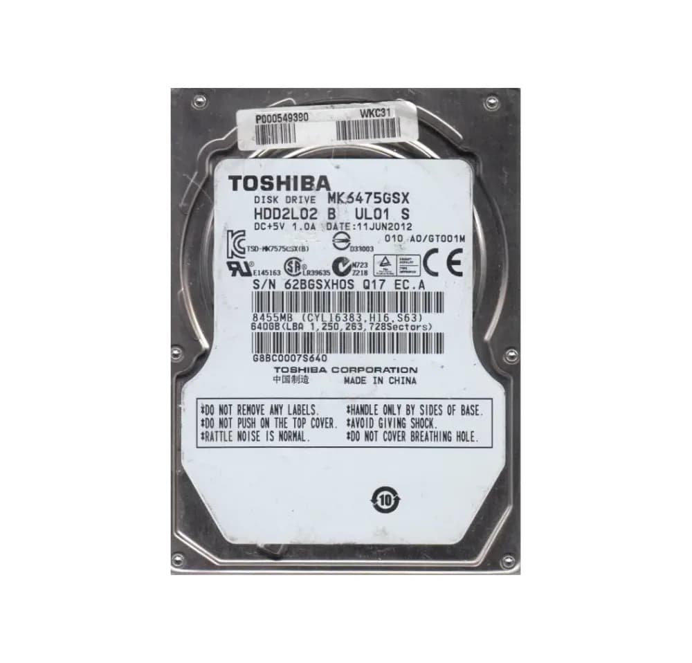 P000549390 - Toshiba 640GB 5400RPM SATA 3Gb/s 2.5-in Hard Drive