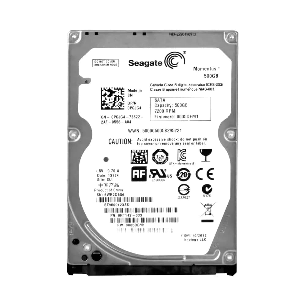 PCJG4 - Dell 500GB 7200RPM SATA 3Gb/s 2.5-in Hard Drive
