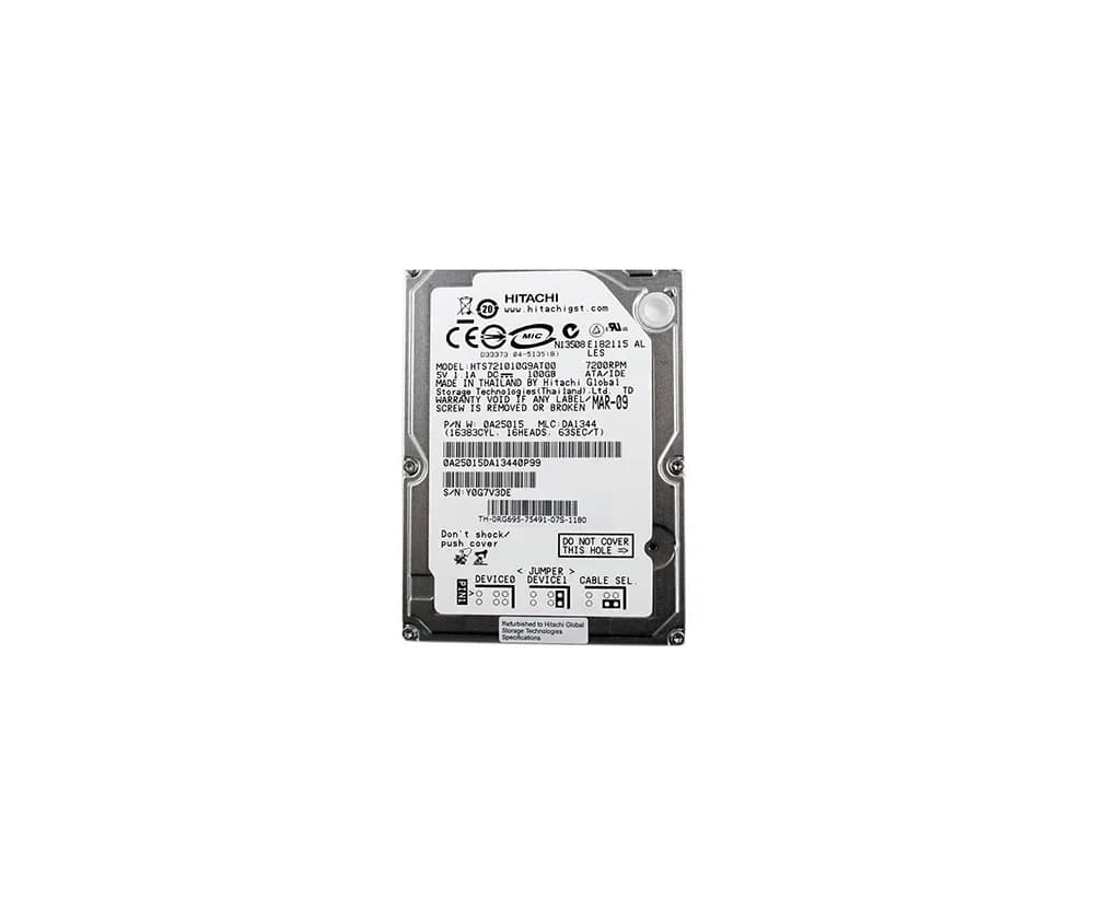 RG695 - Dell 100GB 7200RPM IDE/ATA 8MB Cache 2.5-Inch Hard Drive