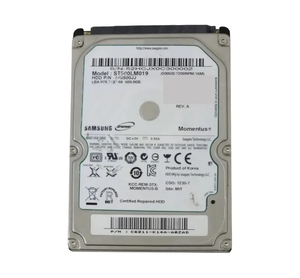 ST500LM019 - Seagate 500GB 7200RPM SATA 3Gb/s 2.5-in Hard Drive