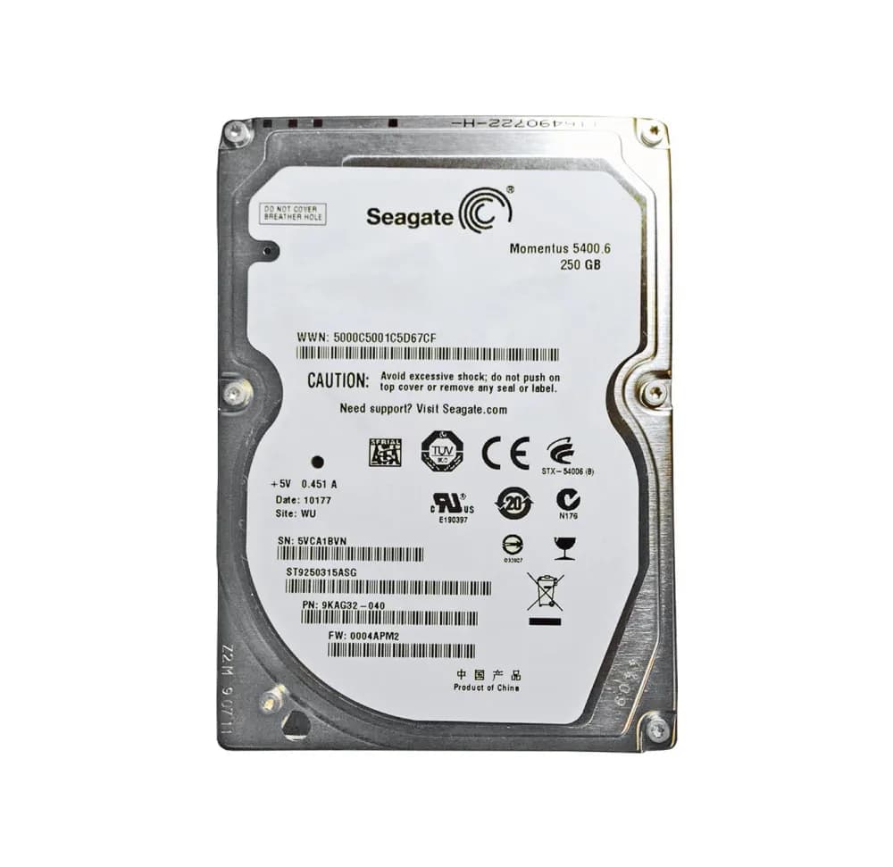 ST9250315ASG - Seagate 250GB 5400RPM SATA 3Gb/s 2.5-in Hard Drive