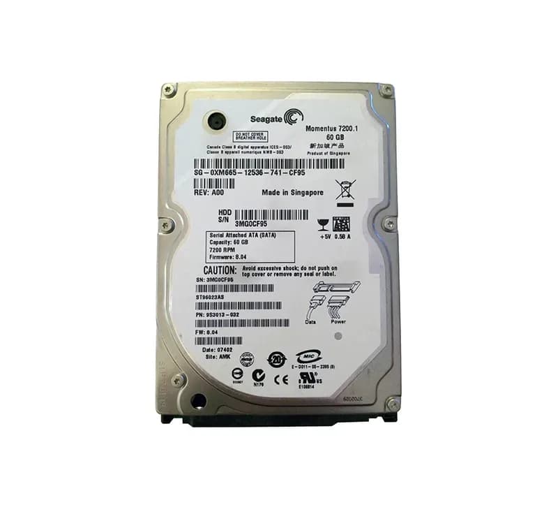 ST96023AS - Seagate 60GB 7200RPM SATA 1.5Gb/s 2.5-in Hard Drive
