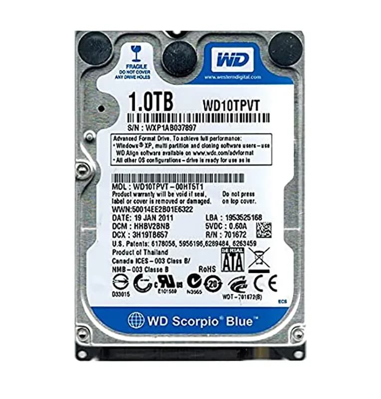 WD10TPVT - Western Digital 1TB 5200RPM SATA 3Gb/s 2.5-in Hard Drive