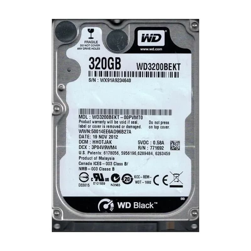 WD3200BEKT - WD 320GB 7200RPM SATA 3Gb/s 2.5-in HDD