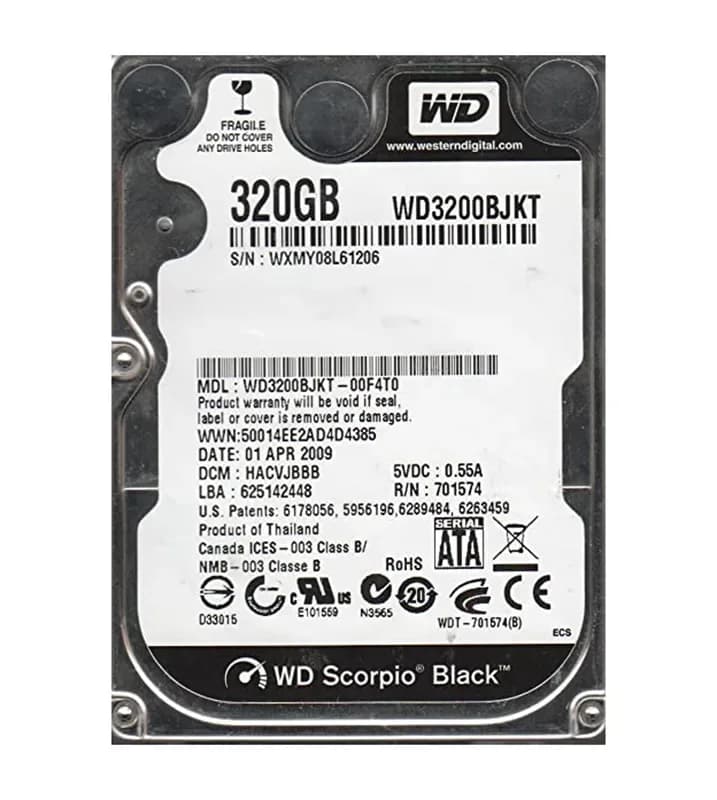 WD3200BJKT - WD 320GB 7200RPM SATA 3Gb/s 2.5-in HDD