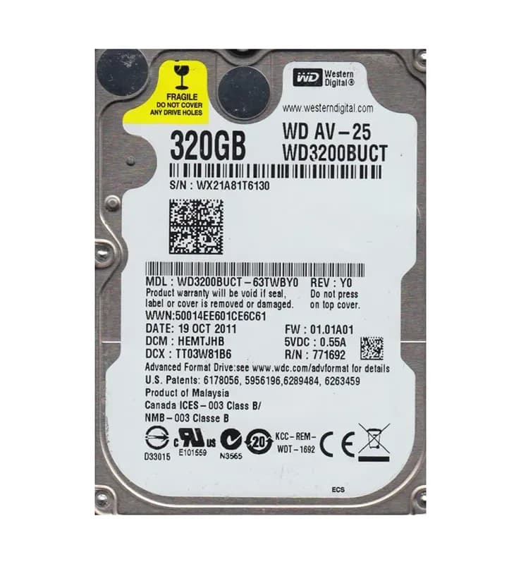 WD3200BUCT - WD 320GB 5400RPM SATA 3Gb/s 2.5-in HDD