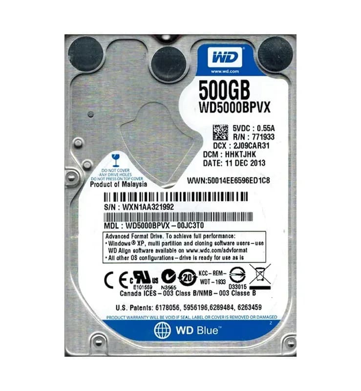 WD5000BPVX - WD 500GB 5400RPM SATA 6Gb/s 2.5-in HDD