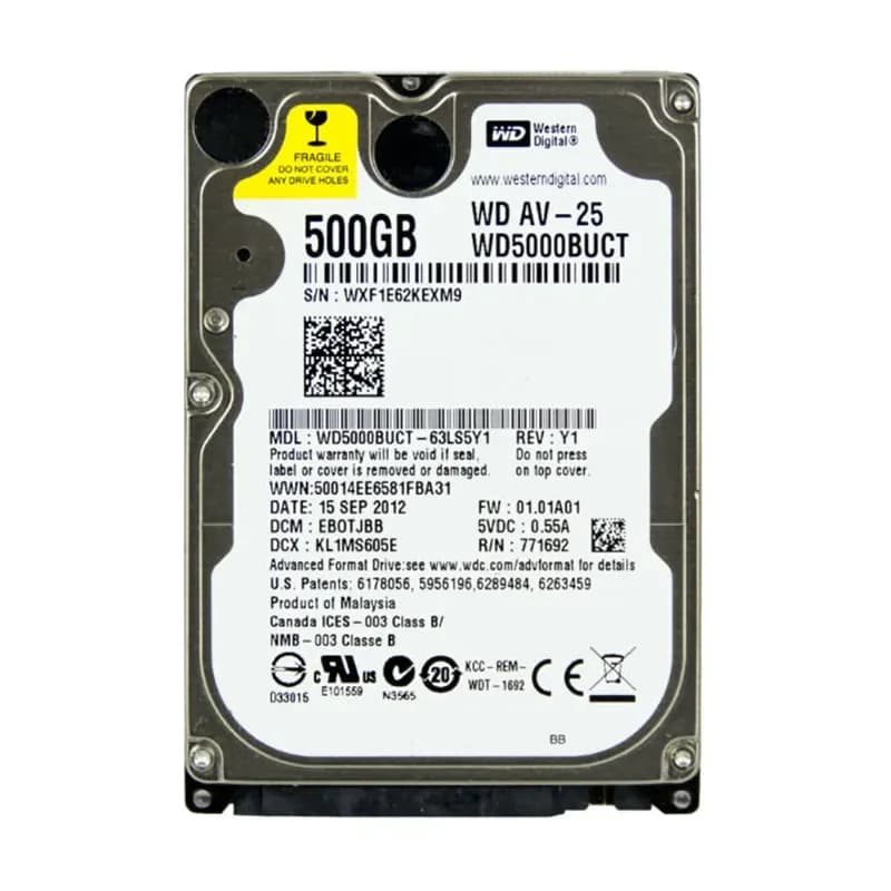 WD5000BUCT - WD 500GB 5400RPM SATA 3Gb/s 2.5-in HDD