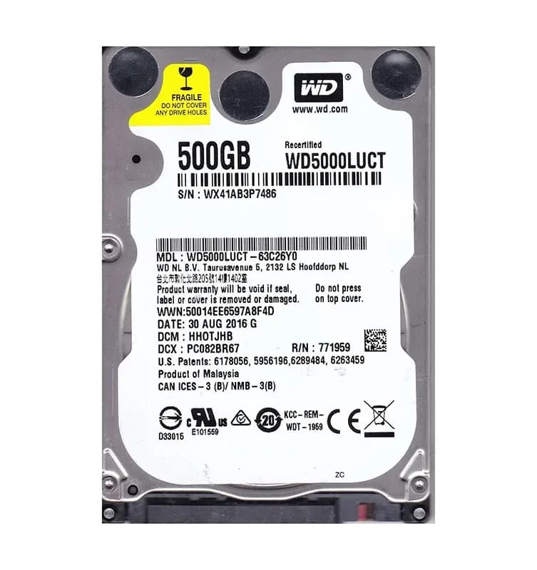 WD5000LUCT - WD 500GB 5400RPM SATA 3Gb/s 2.5-in HDD