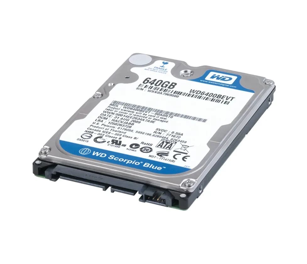 WD6400BEVT - WD 640GB 5400RPM SATA 3Gb/s 2.5-in HDD
