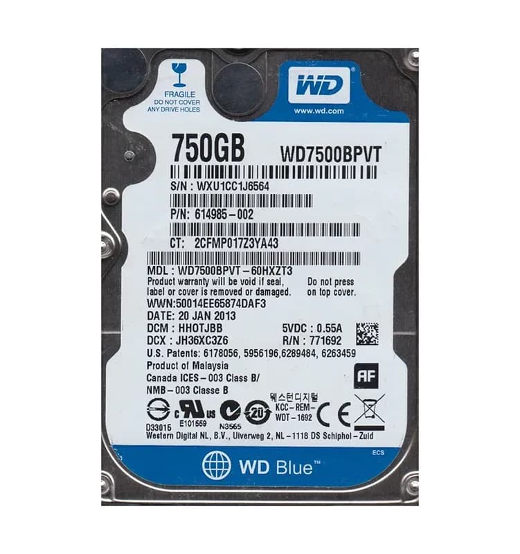 WD7500BPVT - WD 750GB 5400RPM SATA 3Gb/s 2.5-in HDD