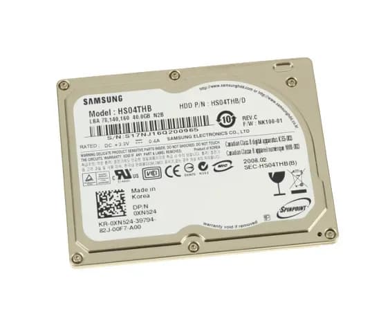 XN524 - Dell 40GB 4200RPM IDE/ATA 1.8-Inch Hard Drive