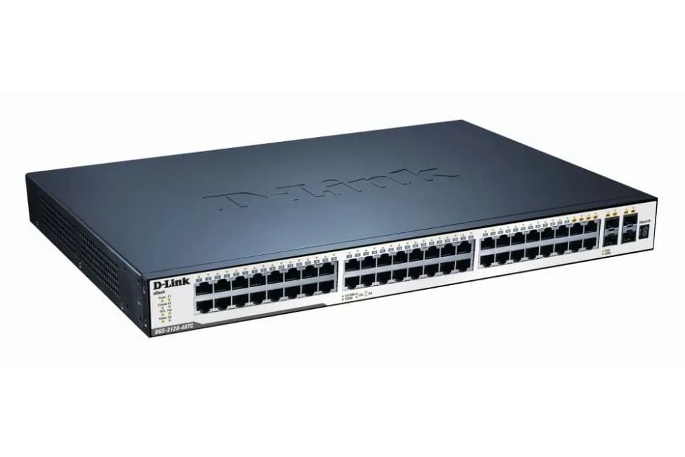 DGS-3120-48TC - D-Link xStack DGS-3120 Series 44 x Ports 1GBase-T + 4 x Ports Combo RJ-45/SFP Layer3 Managed 1U Rack-Mountable Gigabit Ethernet Network Switch