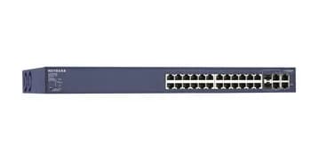 FS728TP-100NAS - Netgear ProSafe FS728TP 24 x Ports PoE 10/100Base-TX + 4 x 1GbE RJ-45 + 2 x Ports Combo RJ-45/SFP Layer 3 Managed 1U Rack-Mountable Fast Ethernet Network Switch