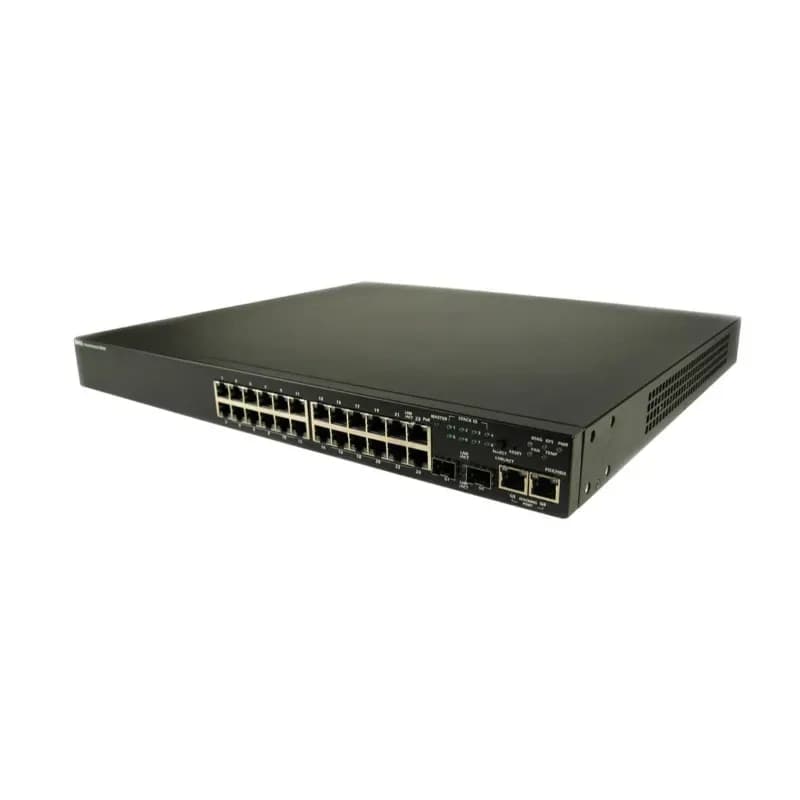 G636F - Dell PowerConnect 3524P 24 x Ports PoE 10/100Base-T + 2 x Shared SFP Ports Managed Rack-mountable Stackable Fast Ethernet Network Switch