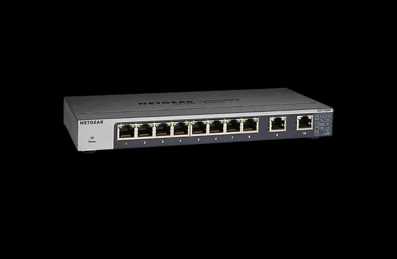 GS110MX - Netgear GS110MX 8 x RJ-45 Ports 10/100/1000Base-T + 2 x Multi-Gigabit Ports Layer 3 Managed Gigabit Ethernet Network Switch