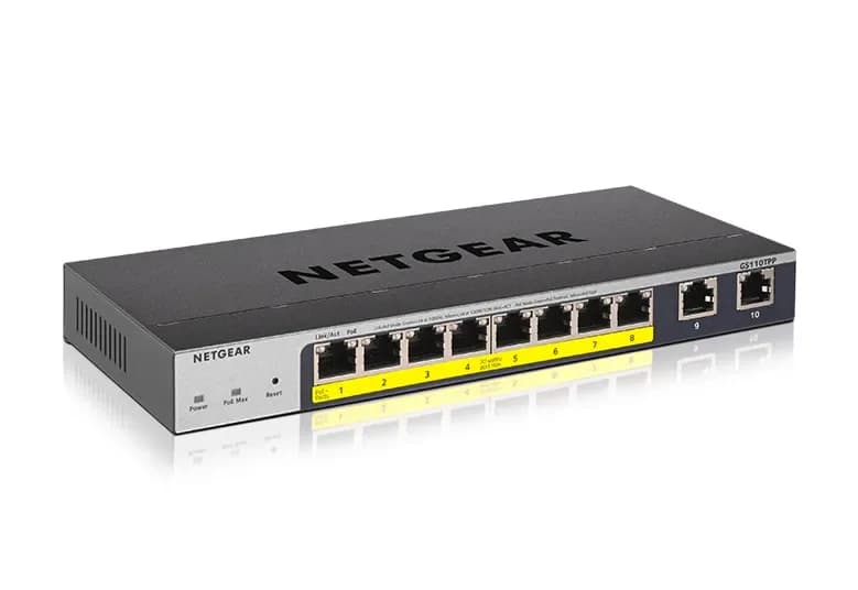 GS110TPP - Netgear GS110TP 8 x RJ-45 Ports PoE 10/100/1000Base-T + 2 x SFP Ports Layer 3 Managed Gigabit Ethernet Network Switch