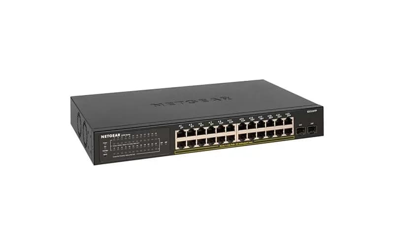 GS324TP - Netgear Prosafe S350 Series GS324TP 24 x Ports PoE+ 10/100/1000Base-T + 2 x SFP Ports Layer2 Managed Rack-mountable Gigabit Ethernet Network Switch