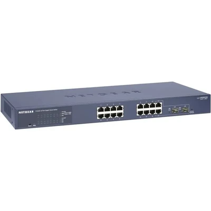 GS716T-300AJS - Netgear Prosafe GS716T 16 x RJ-45 Ports 10/100/1000Base-T + 2 x SFP Ports Layer 3 Managed Gigabit Ethernet Network Switch