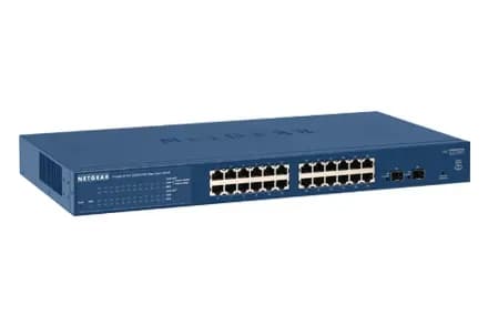 GS724T-400NAS - Netgear Prosafe GS724T 24 x RJ-45 Ports 10/100/1000Base-T + 2 x SFP Ports Layer3 Managed 1U Rack-mountable Gigabit Ethernet Network Switch