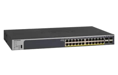 GS728TPPv2 - Netgear ProSafe 24 x RJ-45 Ports PoE+ 10/100/1000Base-T + 4 x SFP Ports Layer3 Managed 1U Rack-mountable Gigabit Ethernet Stackable Smart Network Switch