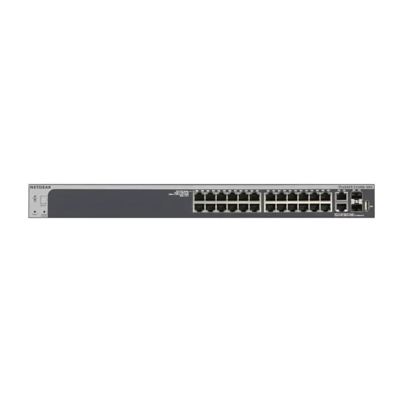 GS728TX - Netgear Prostate S3300-28X 24 x RJ-45 Ports 10/100/1000Base-T + 2 x Copper SFP+ Ports + 2 x SFP+ Ports Layer3 Managed Gigabit Ethernet Network Switch