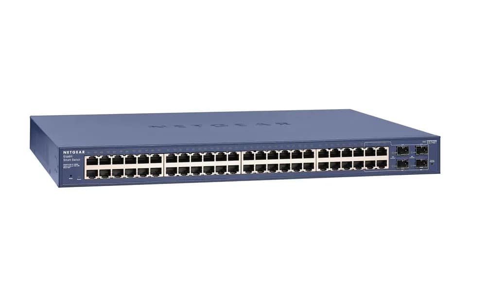 GS748T-500EUS - Netgear Prosafe GS748T 48 x Ports 10/100/1000GBase-T + 2 x SFP Ports + 2 x Combo SFP Ports Layer3 Managed 1U Rack-mountable Gigabit Ethernet Network Switch