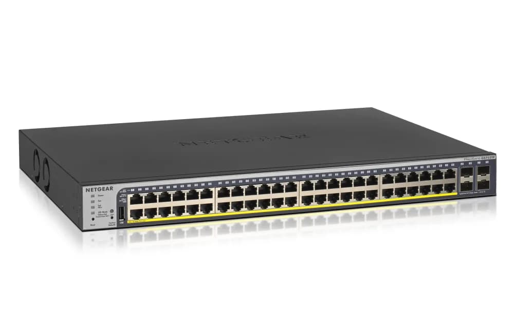 GS752TP-200EUS - Netgear Prosafe GS752TP 40 x RJ-45 Ports PoE 10/100/1000Base-T + 8 x RJ-45 Ports PoE+ + 4 x SFP Ports Layer 3 Managed Gigabit Ethernet Network Switch