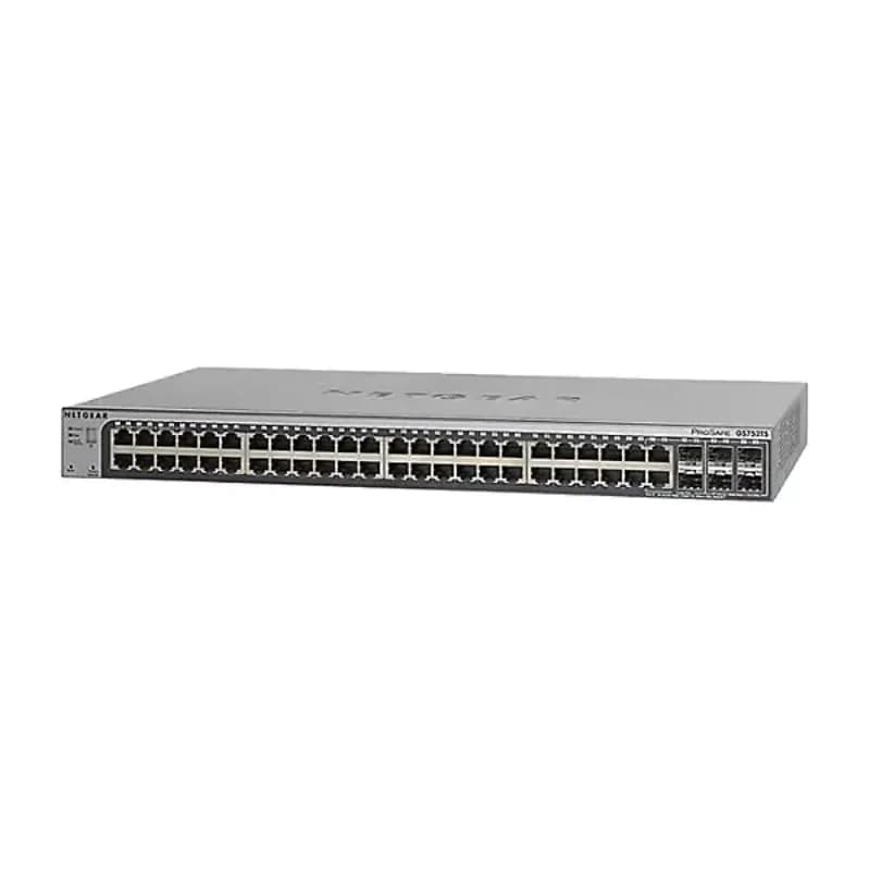 GS752TSB - Netgear ProSafe GS752TSB 48 x Ports 10/100/1000Base-T + 2 x Ports Combo SFP + 4 x Ports SFP Layer3 Managed 1U Rack-mountable Gigabit Ethernet Network Switch