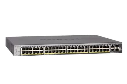 GS752TX-100NES - Netgear Prosafe S3300 Series S3300-52X 48 x RJ-45 Ports 10/100/1000Base-T + 2 x Copper SFP+ Ports + 2 x SFP+ Ports Layer 3 Managed Gigabit Ethernet Network Switch