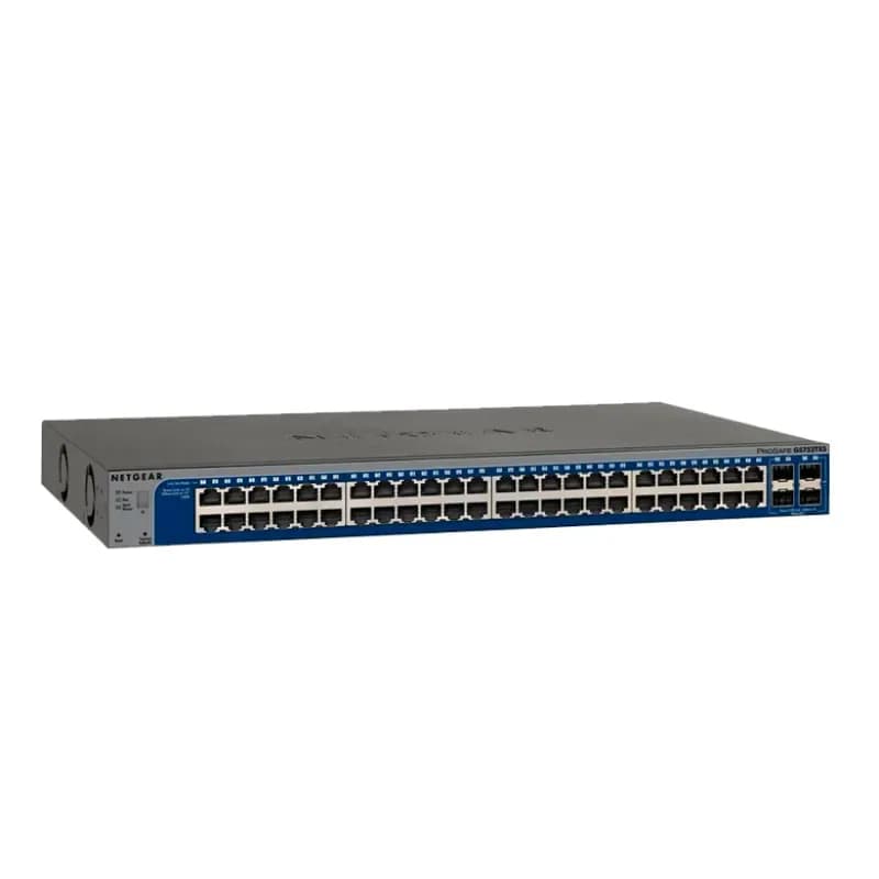 GS752TXS - Netgear Prosafe GS752TXS 48 x Ports 10/100/1000Base-T + 4 x Ports SFP+ Rack-mountable Layer3 Managed Gigabit Ethernet Network Switch