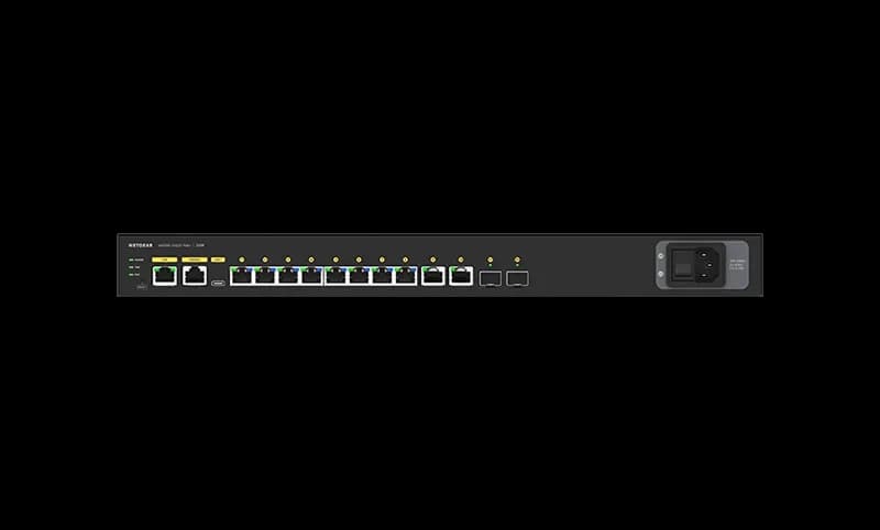 GSM4212P - Netgear M4250 Series M4250-10G2F-PoE+ 8 x RJ-45 Ports PoE+ 10/100/1000Base-T + 2 x RJ-45 Ports + 2 x SFP Ports Layer 3 Managed 1U Rack-mountable Gigabit Ethernet Network Switch
