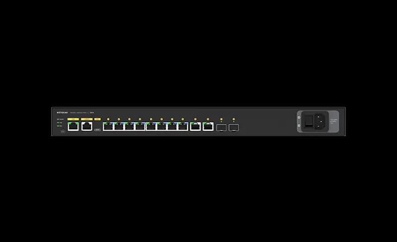GSM4212UX - Netgear M4250 Series M4250-10G2XF-PoE++ 8 x RJ-45 Ports PoE++ 10/100/1000Base-T + 2 x RJ-45 Ports + 2 x SFP+ Ports Layer 3 Managed 1U Rack-mountable Gigabit Ethernet Network Switch
