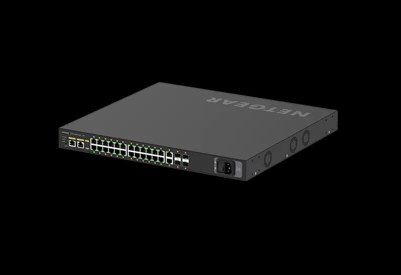 GSM4230PX - Netgear M4250 Series M4250-26G4XF-PoE+ 24 x RJ-45 Ports PoE+ 1000Base-T + 2 x RJ-45 Ports + 4 x SFP Ports Layer 3 Managed 1U Rack-mountable Gigabit Ethernet Network Switch
