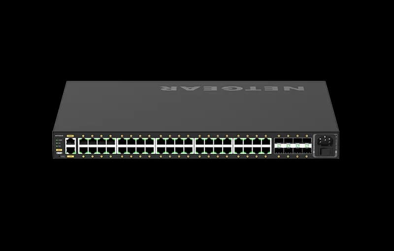 GSM4248P - Netgear M4250 Series M4250-40G8F-PoE+ 40 x RJ-45 Ports PoE+ 1000Base-T + 8 x SFP Ports Layer3 Managed 1U Rack-mountable Gigabit Ethernet Network Switch