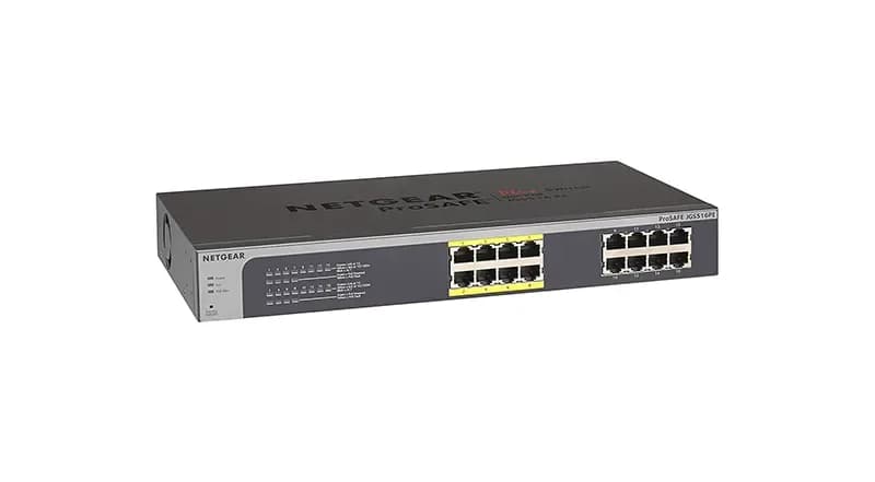 JGS516PE - Netgear Prosafe JGS500 Series JGS516PE 16 x Ports (8 x Ports PoE+) 10/100/1000Base-T Rack-mountable Managed Gigabit Ethernet Network Switch