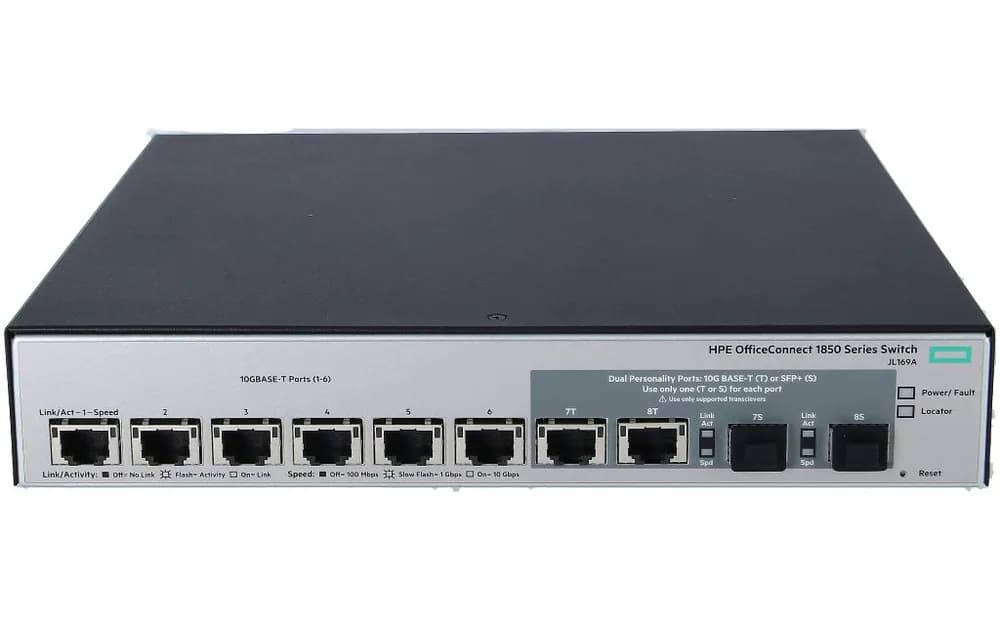 JL169A#ABA - HPE 850 6XGT 2XGT/SFP+ 6-Port 10GbE 2-Port SFP+ L2 Switch