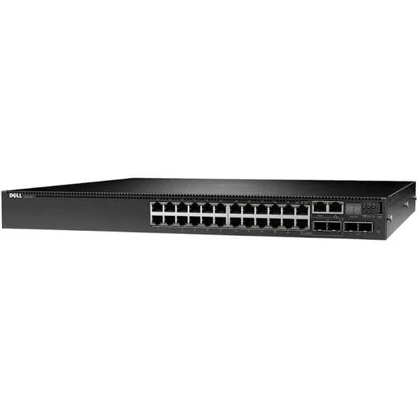 RN6NV - Dell N3024P 24-Port PoE+ 2-Port SFP+ 2x Combo Layer 3 Switch