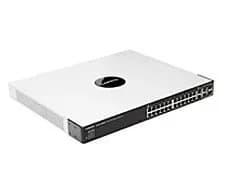 SFE2000P - Linksys Small Business 24 x RJ-45 Ports PoE 10/100Base-TX + 4 x Ports 1000Base-T + 2 x Ports Shared Combo SFP (mini-GBIC) Layer 3 Managed Rack-Mountable Fast Ethernet Network Switch