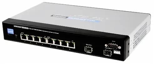 SRW2008MP - Linksys 8-Port 10/100/1000 RJ-45 Ports Ethernet Switch and 2 Shared MiniGBIC Slots with WebView and Maximum POE