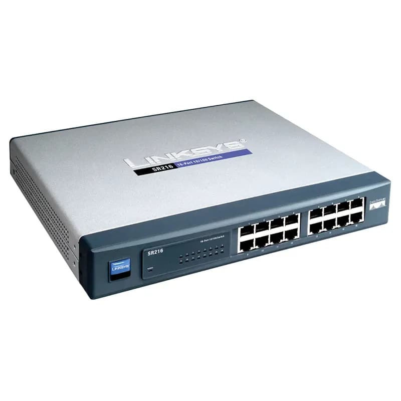 SRW2016 - Linksys 16 x Ports 10/100/1000Base-T + 2 x Shared Ports SFP mini-GBIC Managed 1U Rack-Mountable Gigabit Ethernet Network Switch
