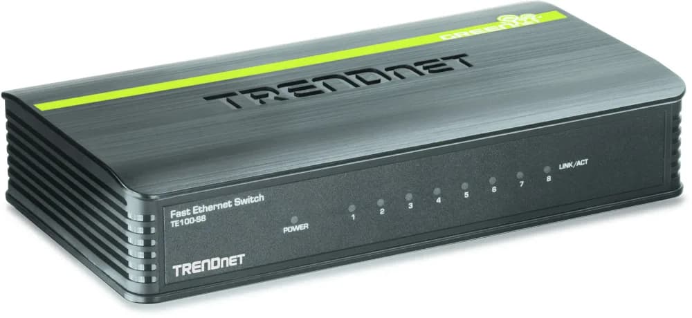 TE100-S8 - TRENDnet 8 x RJ-45 Ports 10/100Base-T Layer 2 Managed Rack-mountable Fast Ethernet Network Switch