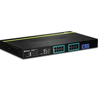 TPE-1620WS - TRENDnet GREENnet 16 x RJ-45 Ports PoE+ 10/100/1000Base-T + 2 x Shared SFP Slots Layer2 Managed Rack-mountable Gigabit Ethernet Network Switch