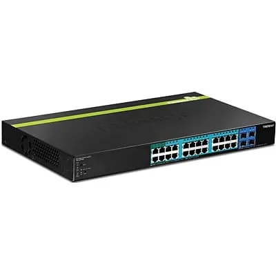 TPE-2840WS - TRENDnet 20 x RJ-45 Ports PoE 10/100/1000Base-T + 4 x RJ-45 Gigabit PoE+ Ports + 4 x SFP Ports Layer2 Managed Rack-mountable Gigabit Ethernet Network Switch