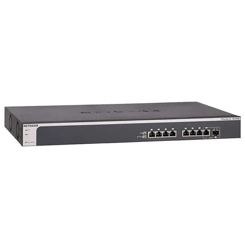 XS708E - Netgear Prosafe XS708E 8 x RJ-45 Ports 10GBase-T + 1 x Combo SFP+ Port Layer 2 Managed Gigabit Ethernet Network Switch