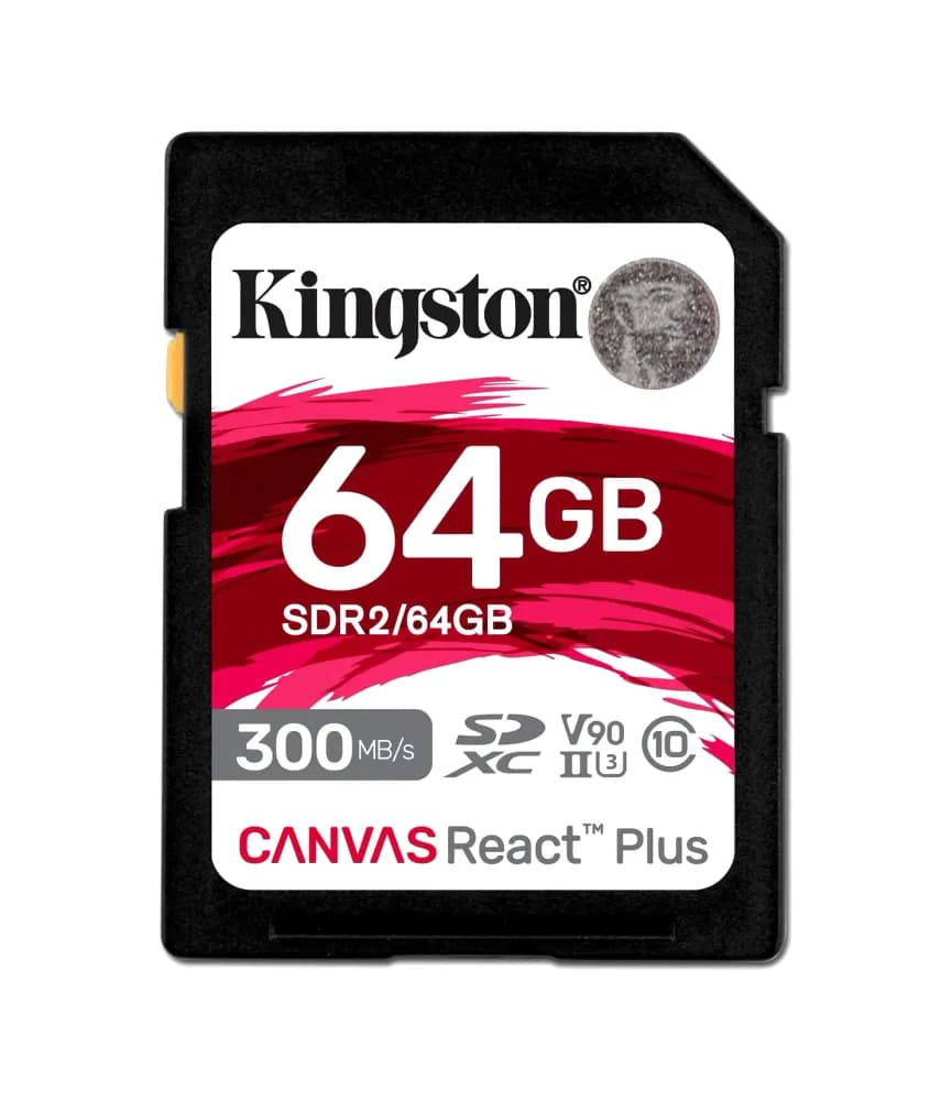 SDR2/64GB - Kingston 64GB Canvas React Plus SDHC UHS-II SD Memory Card